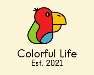 Colorful Parrot Head  logo design