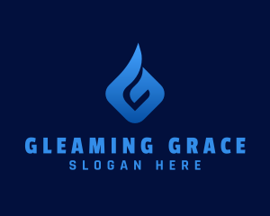 Plumbing Droplet Letter G logo design