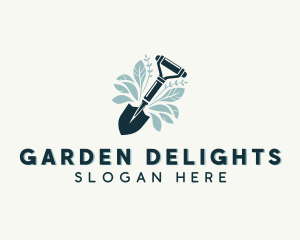 Shovel Gardening Plant logo design