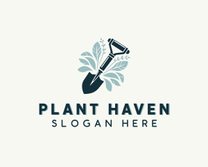 Shovel Gardening Plant logo design