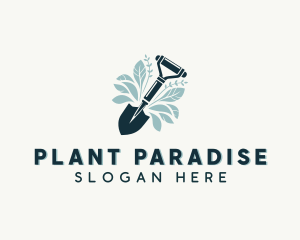 Shovel Gardening Plant logo design