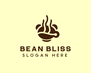 Hot Coffee Bean Drink  logo design