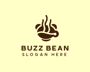 Hot Coffee Bean Drink  logo design