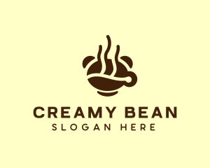 Hot Coffee Bean Drink  logo design