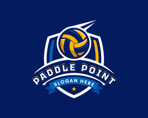 Sport Volleyball Shield Logo