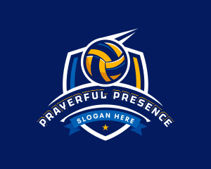 Sport Volleyball Shield Logo