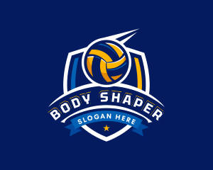 Sport Volleyball Shield logo design