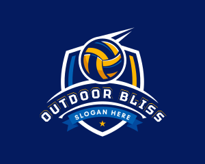 Sport Volleyball Shield logo design