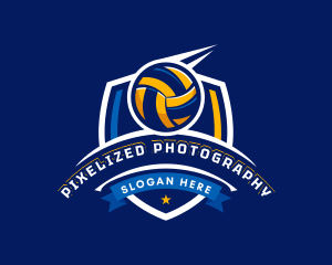 Sport Volleyball Shield logo design