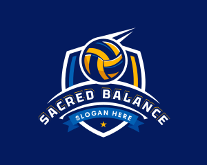 Sport Volleyball Shield logo design