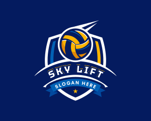 Sport Volleyball Shield logo design