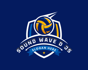 Sport Volleyball Shield logo design