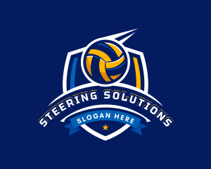 Sport Volleyball Shield logo design