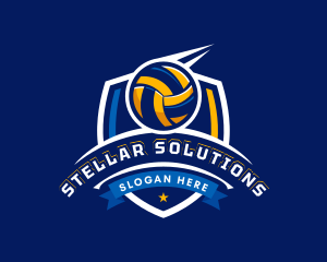 Sport Volleyball Shield logo design