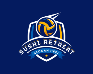 Sport Volleyball Shield logo design