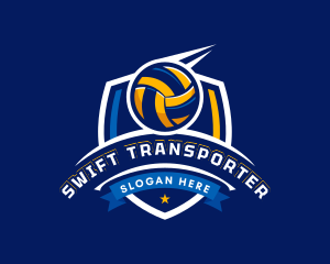 Sport Volleyball Shield logo design