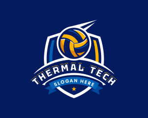 Sport Volleyball Shield logo design