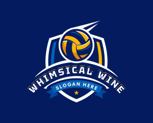 Sport Volleyball Shield logo design