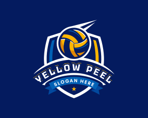 Sport Volleyball Shield logo design