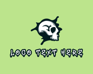 Graffiti Skull Paint logo design