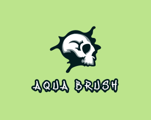 Graffiti Skull Paint logo design