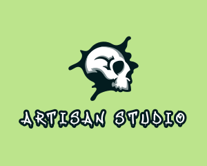 Graffiti Skull Paint logo design