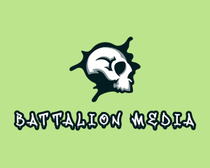 Graffiti Skull Paint logo design