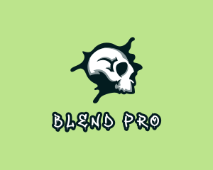 Graffiti Skull Paint logo design