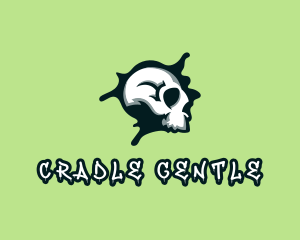 Graffiti Skull Paint logo design