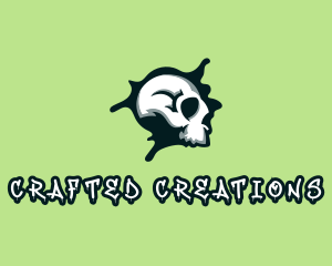 Graffiti Skull Paint logo design