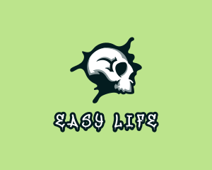 Graffiti Skull Paint logo design