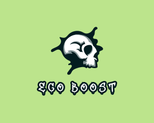 Graffiti Skull Paint logo design