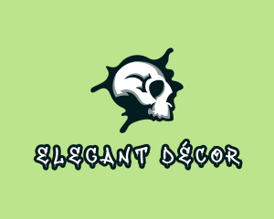 Graffiti Skull Paint logo design