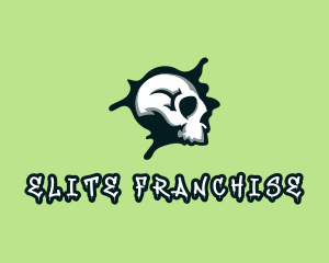 Graffiti Skull Paint logo design