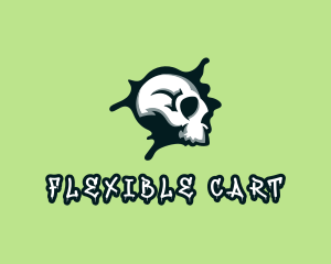 Graffiti Skull Paint logo design