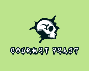 Graffiti Skull Paint logo design