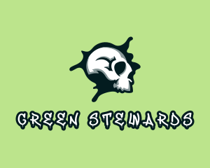 Graffiti Skull Paint logo design