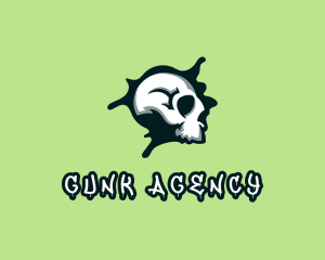 Graffiti Skull Paint logo design