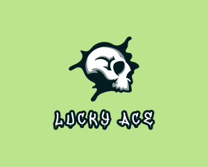 Graffiti Skull Paint logo design