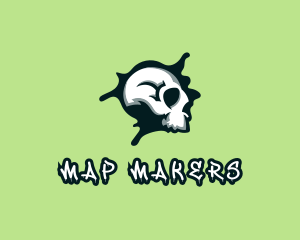 Graffiti Skull Paint logo design