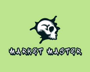 Graffiti Skull Paint logo design