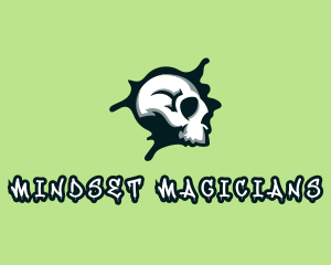 Graffiti Skull Paint logo design