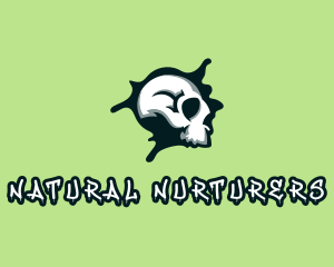 Graffiti Skull Paint logo design