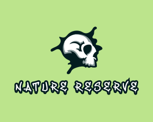 Graffiti Skull Paint logo design