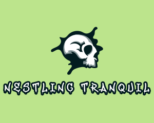 Graffiti Skull Paint logo design