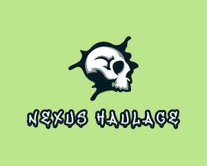 Graffiti Skull Paint logo design