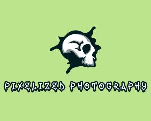 Graffiti Skull Paint logo design