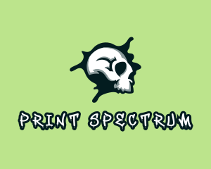 Graffiti Skull Paint logo design