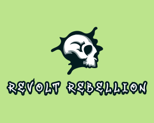 Graffiti Skull Paint logo design