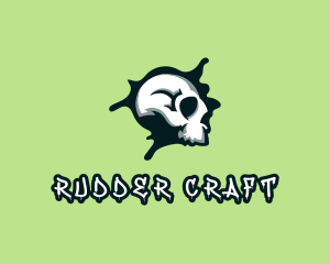 Graffiti Skull Paint logo design